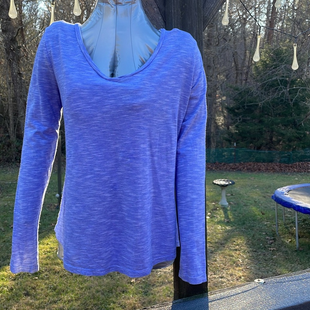Heathered Cornflower Blue LS Tee